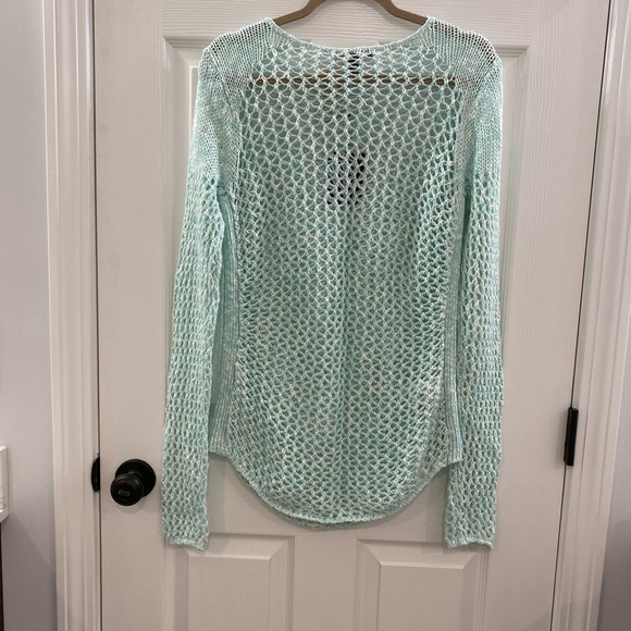 NWT Tommy Bahama size Medium Carmelo Open Stitch Pullover Sweater - Spring Sky - Picture 2 of 7